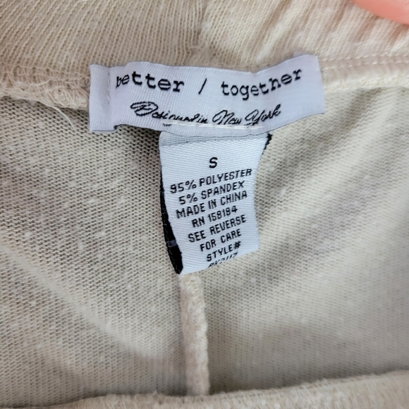 BETTER TOGETHER // cream super soft tie elastic waist banded cuffs lounge pants - Picture 3 of 6